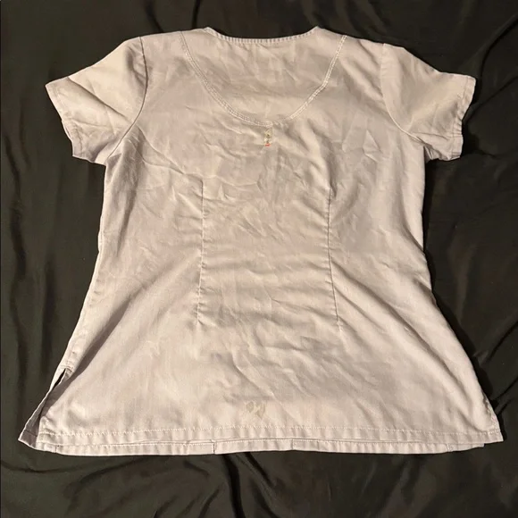 Grey's Anatomy Light Gray Scrub Top - Picture 2 of 2